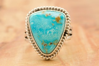 Genuine Kingman Turquoise Sterling Silver Ring